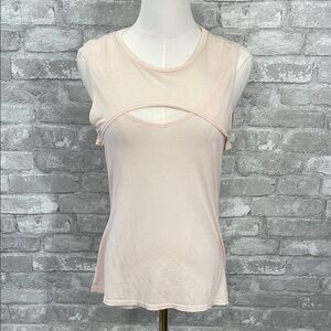 LAmade Pale Pink Fauna Sleeveless Cut Out Tank Top